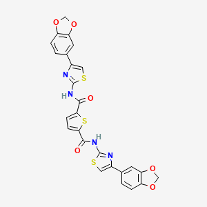 molecular formula C26H16N4O6S3 B2738442 N2,N5-bis(4-(benzo[d][1,3]dioxol-5-yl)thiazol-2-yl)thiophene-2,5-dicarboxamide CAS No. 394228-29-6