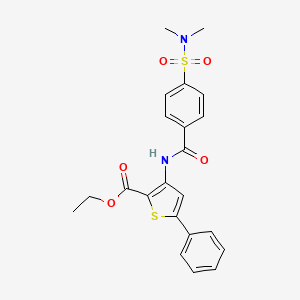 molecular formula C22H22N2O5S2 B2738443 ethyl 3-(4-(N,N-dimethylsulfamoyl)benzamido)-5-phenylthiophene-2-carboxylate CAS No. 380459-56-3