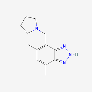 molecular formula C13H18N4 B2738448 4,6-Dimethyl-7-(pyrrolidin-1-ylmethyl)-1H-1,2,3-benzotriazole CAS No. 300679-69-0