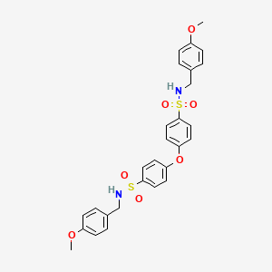 molecular formula C28H28N2O7S2 B2738451 N-[(4-methoxyphenyl)methyl]-4-(4-{[(4-methoxyphenyl)methyl]sulfamoyl}phenoxy)benzene-1-sulfonamide CAS No. 440338-66-9
