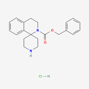 molecular formula C21H25ClN2O2 B2738452 Benzyl 3,4-dihydrospiro[isoquinoline-1,4'-piperidine]-2-carboxylate hydrochloride CAS No. 2197063-03-7