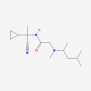 molecular formula C15H27N3O B2738455 N-(1-cyano-1-cyclopropylethyl)-2-[methyl(4-methylpentan-2-yl)amino]acetamide CAS No. 1252453-45-4