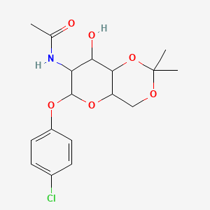 molecular formula C17H22ClNO6 B2738458 N-((4aR,6S,7R,8R,8aS)-6-(4-chlorophenoxy)-8-hydroxy-2,2-dimethylhexahydropyrano[3,2-d][1,3]dioxin-7-yl)acetamide CAS No. 1093653-74-7
