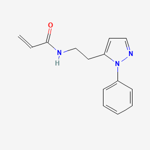 molecular formula C14H15N3O B2738470 N-[2-(2-Phenylpyrazol-3-yl)ethyl]prop-2-enamide CAS No. 2411244-31-8