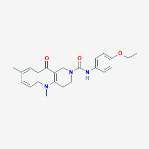 molecular formula C23H25N3O3 B2738539 N-(4-ethoxyphenyl)-5,8-dimethyl-10-oxo-1H,2H,3H,4H,5H,10H-benzo[b]1,6-naphthyridine-2-carboxamide CAS No. 2320922-76-5
