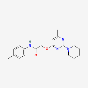 molecular formula C19H24N4O2 B2738543 2-{[6-METHYL-2-(PIPERIDIN-1-YL)PYRIMIDIN-4-YL]OXY}-N-(4-METHYLPHENYL)ACETAMIDE CAS No. 1031961-34-8