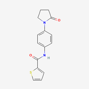 molecular formula C15H14N2O2S B2738548 N-[4-(2-oxopyrrolidin-1-yl)phenyl]thiophene-2-carboxamide CAS No. 930065-86-4