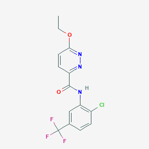 molecular formula C14H11ClF3N3O2 B2738571 N-[2-Chloro-5-(trifluoromethyl)phenyl]-6-ethoxypyridazine-3-carboxamide CAS No. 1797951-45-1