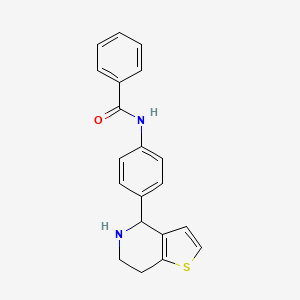 molecular formula C20H18N2OS B2738573 N-[4-(4,5,6,7-tetrahydrothieno[3,2-c]pyridin-4-yl)phenyl]benzenecarboxamide CAS No. 882747-82-2
