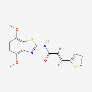 molecular formula C16H14N2O3S2 B2738574 (E)-N-(4,7-dimethoxybenzo[d]thiazol-2-yl)-3-(thiophen-2-yl)acrylamide CAS No. 862807-71-4