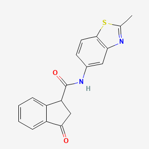 molecular formula C18H14N2O2S B2738576 N-(2-methylbenzo[d]thiazol-5-yl)-3-oxo-2,3-dihydro-1H-indene-1-carboxamide CAS No. 1206999-57-6