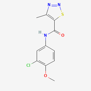 molecular formula C11H10ClN3O2S B2738592 N-(3-chloro-4-methoxyphenyl)-4-methyl-1,2,3-thiadiazole-5-carboxamide CAS No. 881445-29-0