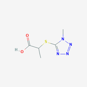 molecular formula C5H8N4O2S B2738651 2-[(1-methyl-1H-1,2,3,4-tetrazol-5-yl)sulfanyl]propanoic acid CAS No. 869942-41-6