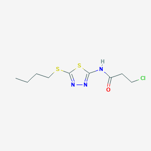 molecular formula C9H14ClN3OS2 B2738675 N-[5-(butylsulfanyl)-1,3,4-thiadiazol-2-yl]-3-chloropropanamide CAS No. 391875-97-1