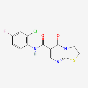 molecular formula C13H9ClFN3O2S B2738705 N-(2-chloro-4-fluorophenyl)-5-oxo-3,5-dihydro-2H-thiazolo[3,2-a]pyrimidine-6-carboxamide CAS No. 532965-68-7