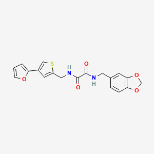 molecular formula C19H16N2O5S B2738732 N'-[(2H-1,3-benzodioxol-5-yl)methyl]-N-{[4-(furan-2-yl)thiophen-2-yl]methyl}ethanediamide CAS No. 2380040-30-0