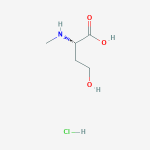 molecular formula C5H12ClNO3 B2738748 (2S)-4-Hydroxy-2-(methylamino)butanoic acid;hydrochloride CAS No. 2580101-11-5