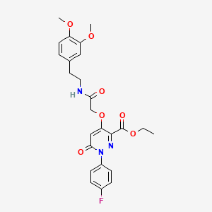 molecular formula C25H26FN3O7 B2738749 ethyl 4-({[2-(3,4-dimethoxyphenyl)ethyl]carbamoyl}methoxy)-1-(4-fluorophenyl)-6-oxo-1,6-dihydropyridazine-3-carboxylate CAS No. 899732-81-1
