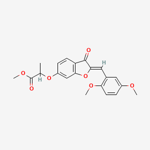 (Z)-methyl 2-((2-(2,5-dimethoxybenzylidene)-3-oxo-2,3-dihydrobenzofuran-6-yl)oxy)propanoate