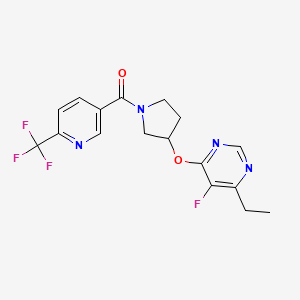 (3-((6-Ethyl-5-fluoropyrimidin-4-yl)oxy)pyrrolidin-1-yl)(6-(trifluoromethyl)pyridin-3-yl)methanone