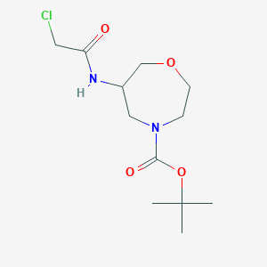 molecular formula C12H21ClN2O4 B2738791 Tert-butyl 6-[(2-chloroacetyl)amino]-1,4-oxazepane-4-carboxylate CAS No. 2411267-86-0
