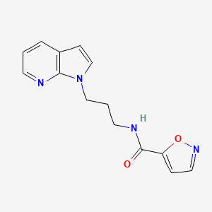 molecular formula C14H14N4O2 B2738813 N-(3-(1H-pyrrolo[2,3-b]pyridin-1-yl)propyl)isoxazole-5-carboxamide CAS No. 1797289-76-9