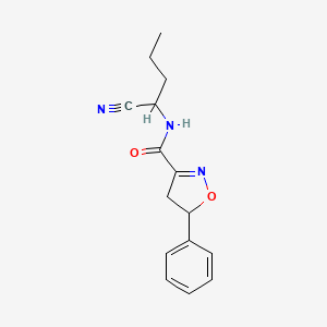 molecular formula C15H17N3O2 B2738814 N-(1-cyanobutyl)-5-phenyl-4,5-dihydro-1,2-oxazole-3-carboxamide CAS No. 1311769-40-0