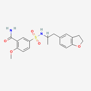 molecular formula C19H22N2O5S B2738824 5-(N-(1-(2,3-dihydrobenzofuran-5-yl)propan-2-yl)sulfamoyl)-2-methoxybenzamide CAS No. 2034350-59-7