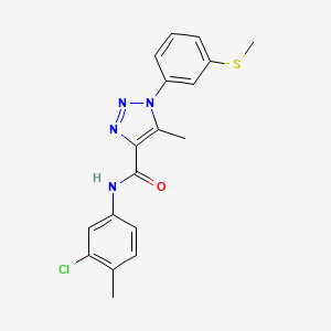 molecular formula C18H17ClN4OS B2738825 N-(3-chloro-4-methylphenyl)-5-methyl-1-[3-(methylsulfanyl)phenyl]-1H-1,2,3-triazole-4-carboxamide CAS No. 895647-92-4