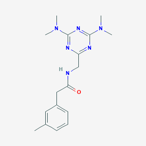 molecular formula C17H24N6O B2738827 N-((4,6-bis(dimethylamino)-1,3,5-triazin-2-yl)methyl)-2-(m-tolyl)acetamide CAS No. 2034413-55-1
