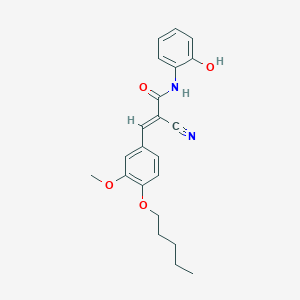 molecular formula C22H24N2O4 B2738842 2-cyano-N-(2-hydroxyphenyl)-3-[3-methoxy-4-(pentyloxy)phenyl]prop-2-enamide CAS No. 380434-84-4