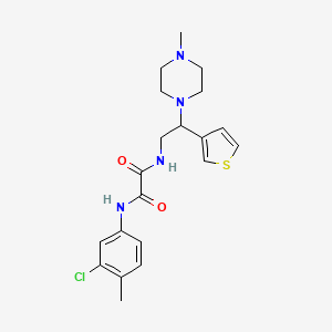 molecular formula C20H25ClN4O2S B2738848 N'-(3-chloro-4-methylphenyl)-N-[2-(4-methylpiperazin-1-yl)-2-(thiophen-3-yl)ethyl]ethanediamide CAS No. 946200-51-7