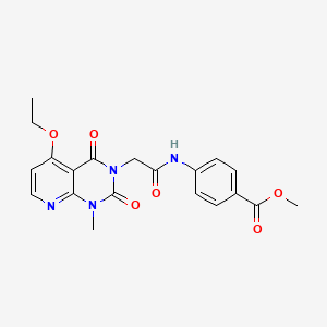 molecular formula C20H20N4O6 B2738853 methyl 4-(2-(5-ethoxy-1-methyl-2,4-dioxo-1,2-dihydropyrido[2,3-d]pyrimidin-3(4H)-yl)acetamido)benzoate CAS No. 1005304-53-9