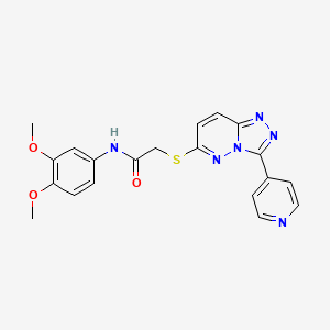 molecular formula C20H18N6O3S B2738860 N-(3,4-dimethoxyphenyl)-2-((3-(pyridin-4-yl)-[1,2,4]triazolo[4,3-b]pyridazin-6-yl)thio)acetamide CAS No. 868969-85-1