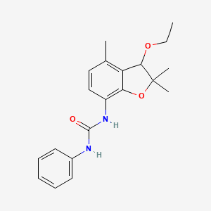 molecular formula C20H24N2O3 B2738872 N-(3-ethoxy-2,2,4-trimethyl-2,3-dihydro-1-benzofuran-7-yl)-N'-phenylurea CAS No. 866153-46-0