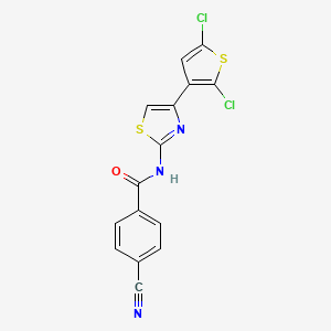 molecular formula C15H7Cl2N3OS2 B2738902 4-cyano-N-[4-(2,5-dichlorothiophen-3-yl)-1,3-thiazol-2-yl]benzamide CAS No. 476277-58-4