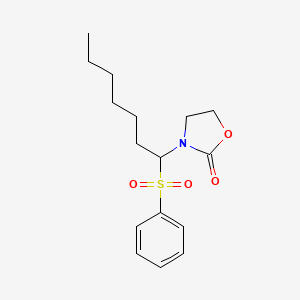 molecular formula C16H23NO4S B2738908 3-[1-(Benzenesulfonyl)heptyl]-1,3-oxazolidin-2-one CAS No. 861209-18-9