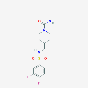molecular formula C17H25F2N3O3S B2738921 N-(tert-butyl)-4-((3,4-difluorophenylsulfonamido)methyl)piperidine-1-carboxamide CAS No. 1234881-90-3