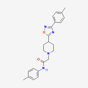molecular formula C23H26N4O2 B2738955 N-(4-methylphenyl)-2-{4-[3-(4-methylphenyl)-1,2,4-oxadiazol-5-yl]piperidin-1-yl}acetamide CAS No. 1251593-78-8
