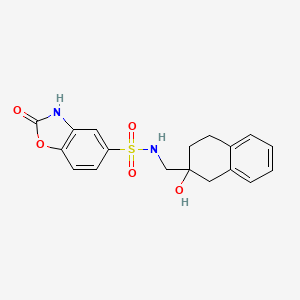 molecular formula C18H18N2O5S B2738958 N-((2-hydroxy-1,2,3,4-tetrahydronaphthalen-2-yl)methyl)-2-oxo-2,3-dihydrobenzo[d]oxazole-5-sulfonamide CAS No. 1448124-20-6