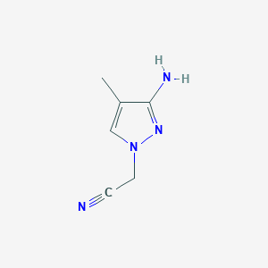B2738966 (3-amino-4-methyl-1H-pyrazol-1-yl)acetonitrile CAS No. 1174877-89-4