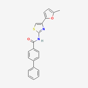 molecular formula C21H16N2O2S B2738977 N-(4-(5-methylfuran-2-yl)thiazol-2-yl)-[1,1'-biphenyl]-4-carboxamide CAS No. 476642-51-0