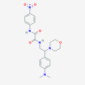 molecular formula C22H27N5O5 B2738978 N'-{2-[4-(dimethylamino)phenyl]-2-(morpholin-4-yl)ethyl}-N-(4-nitrophenyl)ethanediamide CAS No. 900006-12-4