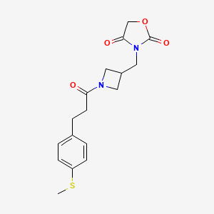 3-((1-(3-(4-(Methylthio)phenyl)propanoyl)azetidin-3-yl)methyl)oxazolidine-2,4-dione