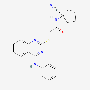2-(4-anilinoquinazolin-2-yl)sulfanyl-N-(1-cyanocyclopentyl)acetamide