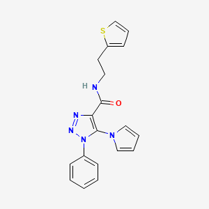 1-phenyl-5-(1H-pyrrol-1-yl)-N-(2-(thiophen-2-yl)ethyl)-1H-1,2,3-triazole-4-carboxamide