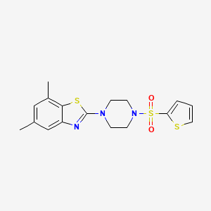 5,7-Dimethyl-2-(4-(thiophen-2-ylsulfonyl)piperazin-1-yl)benzo[d]thiazole