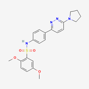 2,5-dimethoxy-N-[4-(6-pyrrolidin-1-ylpyridazin-3-yl)phenyl]benzenesulfonamide