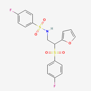4-fluoro-N-(2-((4-fluorophenyl)sulfonyl)-2-(furan-2-yl)ethyl)benzenesulfonamide