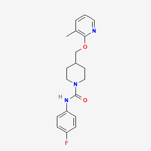 molecular formula C19H22FN3O2 B2739085 N-(4-fluorophenyl)-4-{[(3-methylpyridin-2-yl)oxy]methyl}piperidine-1-carboxamide CAS No. 2379994-36-0